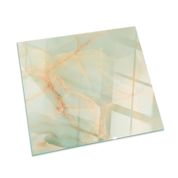 Glass fire hearth rectangular Abstract marble pattern