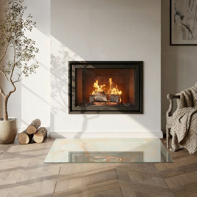 Glass fire hearth rectangular Abstract marble pattern