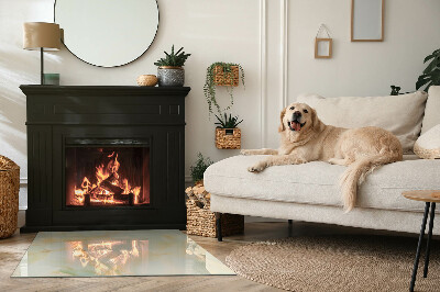 Glass fire hearth rectangular Abstract marble pattern