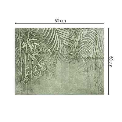 Corner glass hearth rectangular Tropical leaves in the background