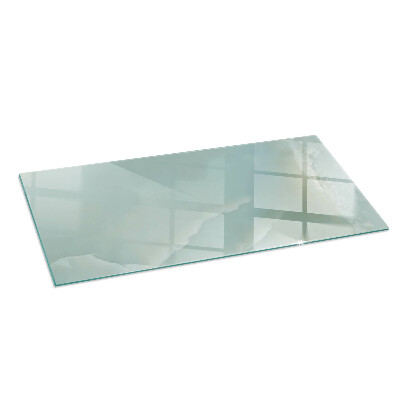Glass fire hearth rectangular Delicate marble pattern