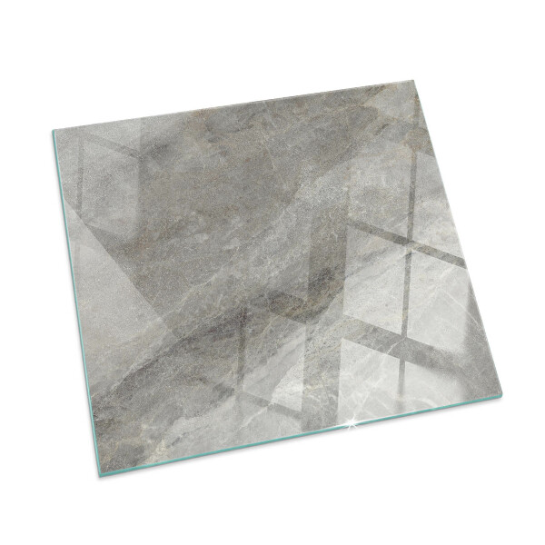 Corner glass hearth rectangular Natural stone pattern