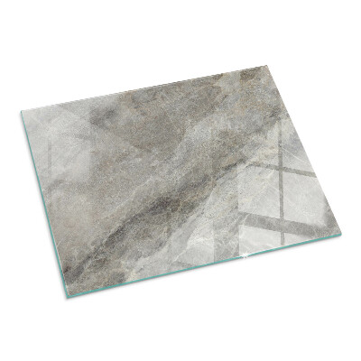 Corner glass hearth rectangular Natural stone pattern
