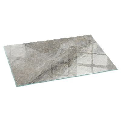 Corner glass hearth rectangular Natural stone pattern