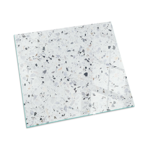Glass fire hearth rectangular Stone pattern with particles