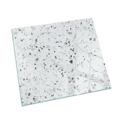 Glass fire hearth rectangular Stone pattern with particles