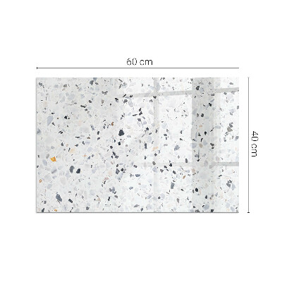 Glass fire hearth rectangular Stone pattern with particles