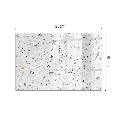 Glass fire hearth rectangular Stone pattern with particles