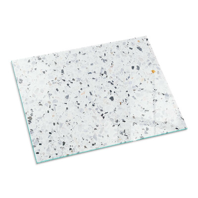 Glass fire hearth rectangular Stone pattern with particles