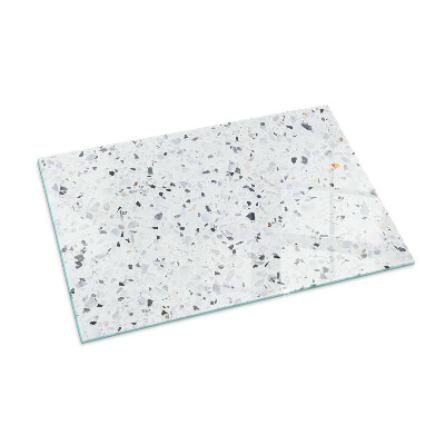 Glass fire hearth rectangular Stone pattern with particles