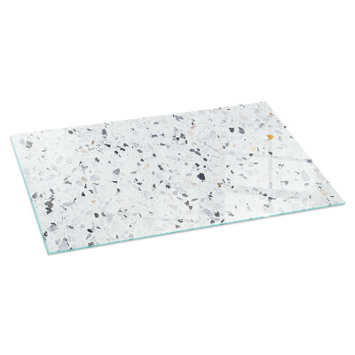 Glass fire hearth rectangular Stone pattern with particles