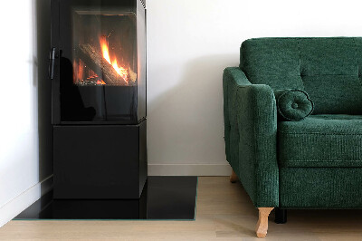 Corner glass hearth rectangular Color Dark graphite