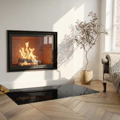 Corner glass hearth rectangular Color Dark graphite