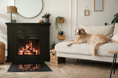 Corner glass hearth rectangular Color Dark graphite