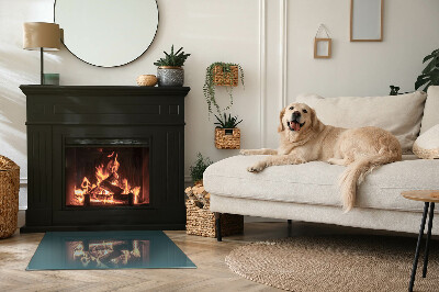 Glass fire hearth rectangular Sea Color