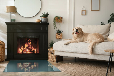Glass fire hearth rectangular Sea Color