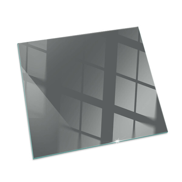 Corner glass hearth rectangular Color Gray-brown