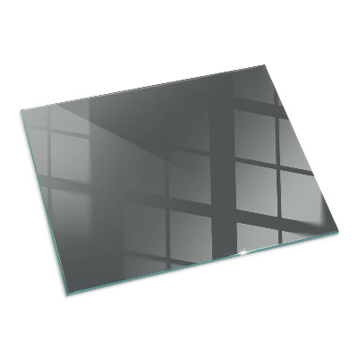Corner glass hearth rectangular Color Gray-brown