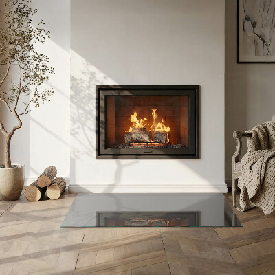 Corner glass hearth rectangular Color Gray-brown