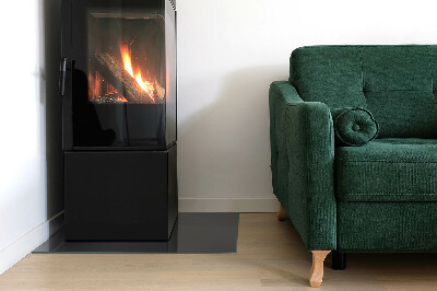Corner glass hearth rectangular Color Gray-brown
