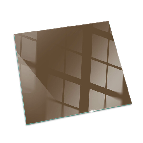 Glass fire hearth rectangular Color Brown