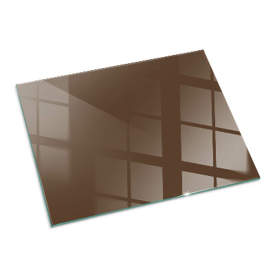 Glass fire hearth rectangular Color Brown