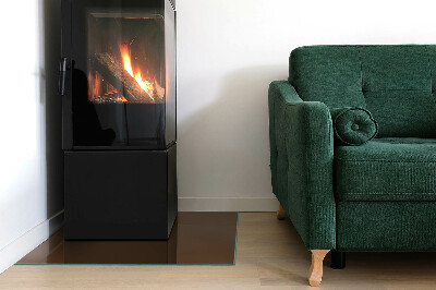 Glass fire hearth rectangular Color Brown