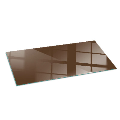 Glass fire hearth rectangular Color Brown