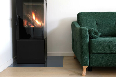 Corner glass hearth rectangular Color Dark blue