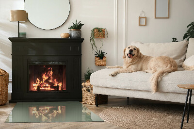 Glass fire hearth rectangular Color Olive