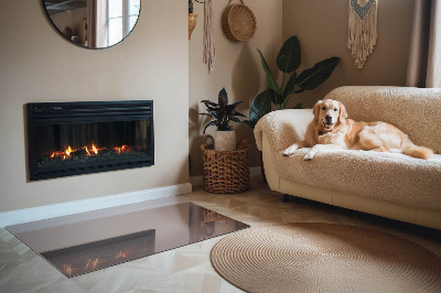 Corner glass hearth rectangular Color Beige