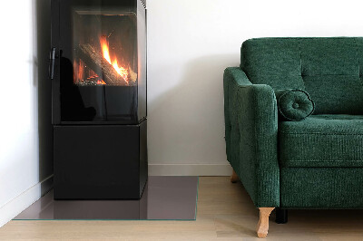 Corner glass hearth rectangular Color Beige