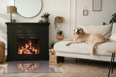 Corner glass hearth rectangular Color Beige