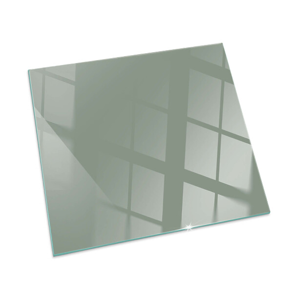 Corner glass hearth rectangular Color grey-green