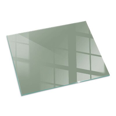 Corner glass hearth rectangular Color grey-green