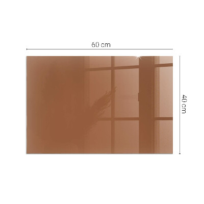 Glass fire hearth rectangular Color Brown