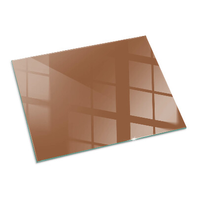 Glass fire hearth rectangular Color Brown