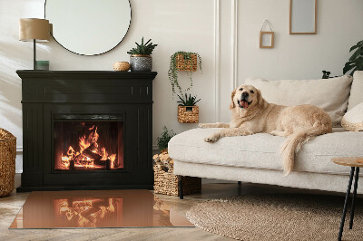 Glass fire hearth rectangular Color Brown
