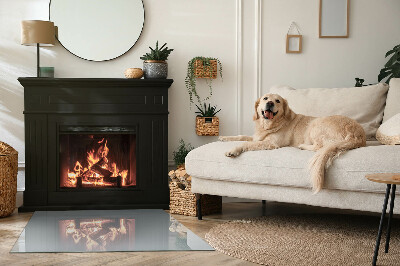 Corner glass hearth rectangular Color Gray