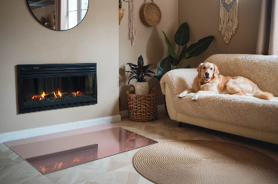 Corner glass hearth rectangular Color Pink