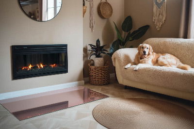 Corner glass hearth rectangular Color Pink