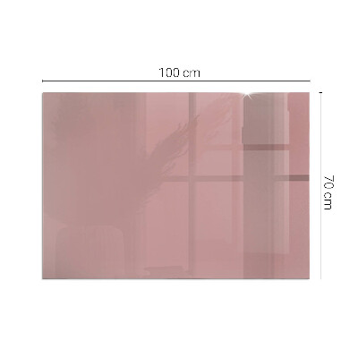 Corner glass hearth rectangular Color Pink