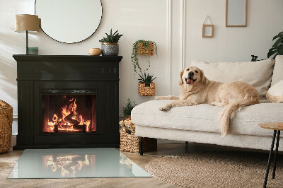 Corner glass hearth rectangular Color Light green