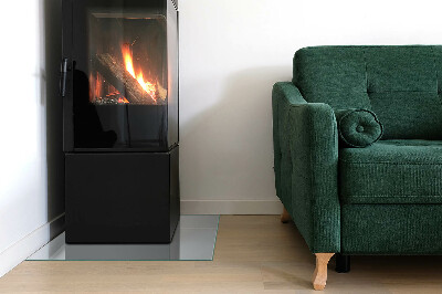 Glass fire hearth rectangular Color Gray