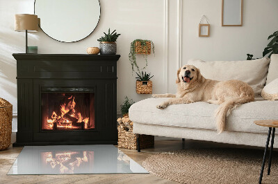 Glass fire hearth rectangular Color Gray