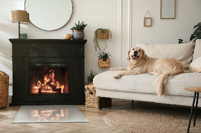 Corner glass hearth rectangular Color Light cream