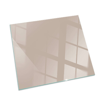 Corner glass hearth rectangular Color: Light brown