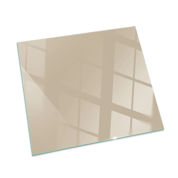 Corner glass hearth rectangular Color Beige