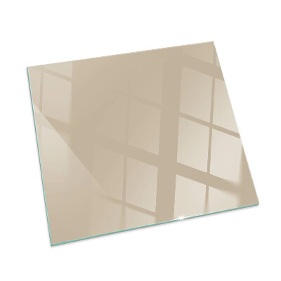 Corner glass hearth rectangular Color Beige