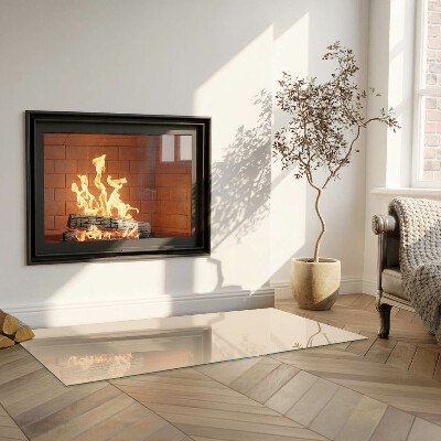 Corner glass hearth rectangular Color Beige